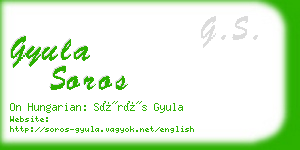 gyula soros business card